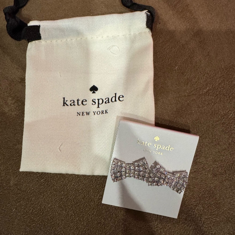 Kate Spade Sparkling Silver Bow Earrings